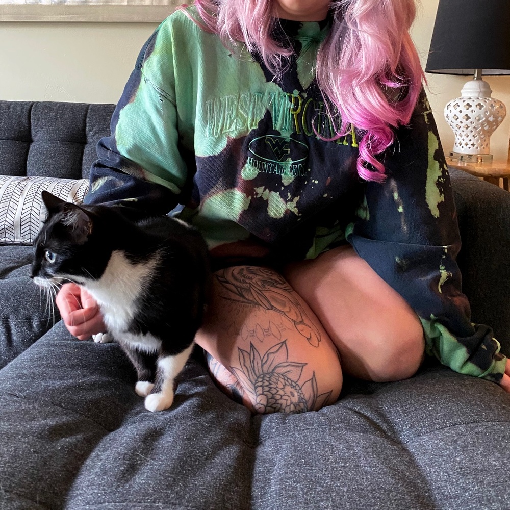 Custom Dyed/Bleached WEST VIRGINIA Sweatshirt